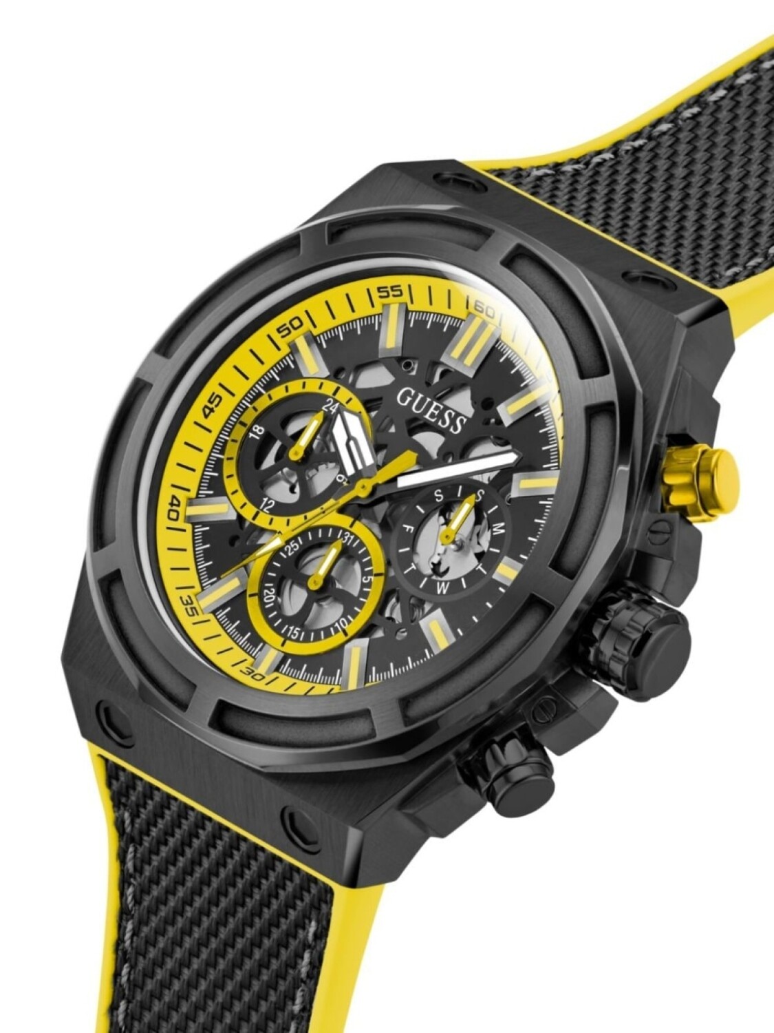 

Хронограф из переработанной стали 47 мм GUESS USA, черный