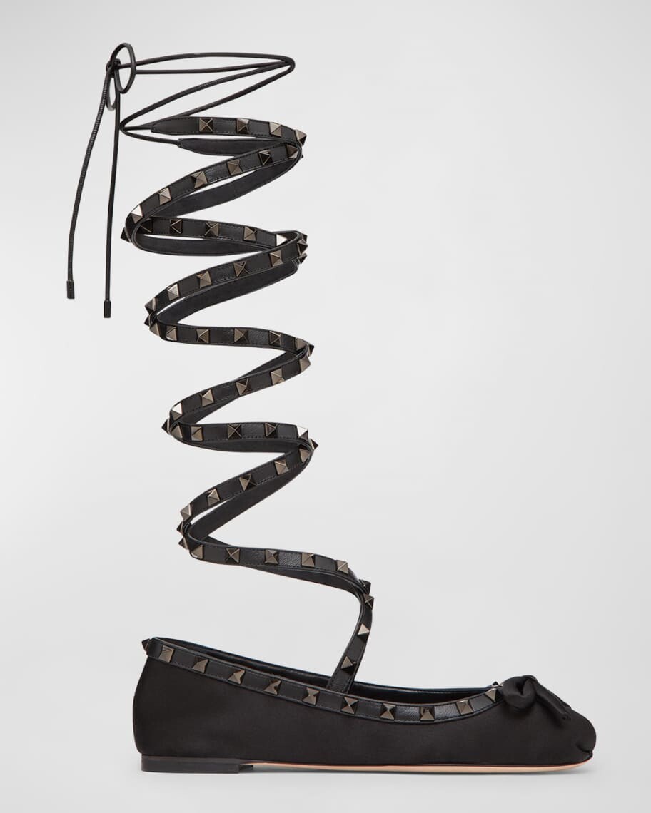 

Балетки Rockstud Gladiator с запахом до щиколотки Valentino Garavani