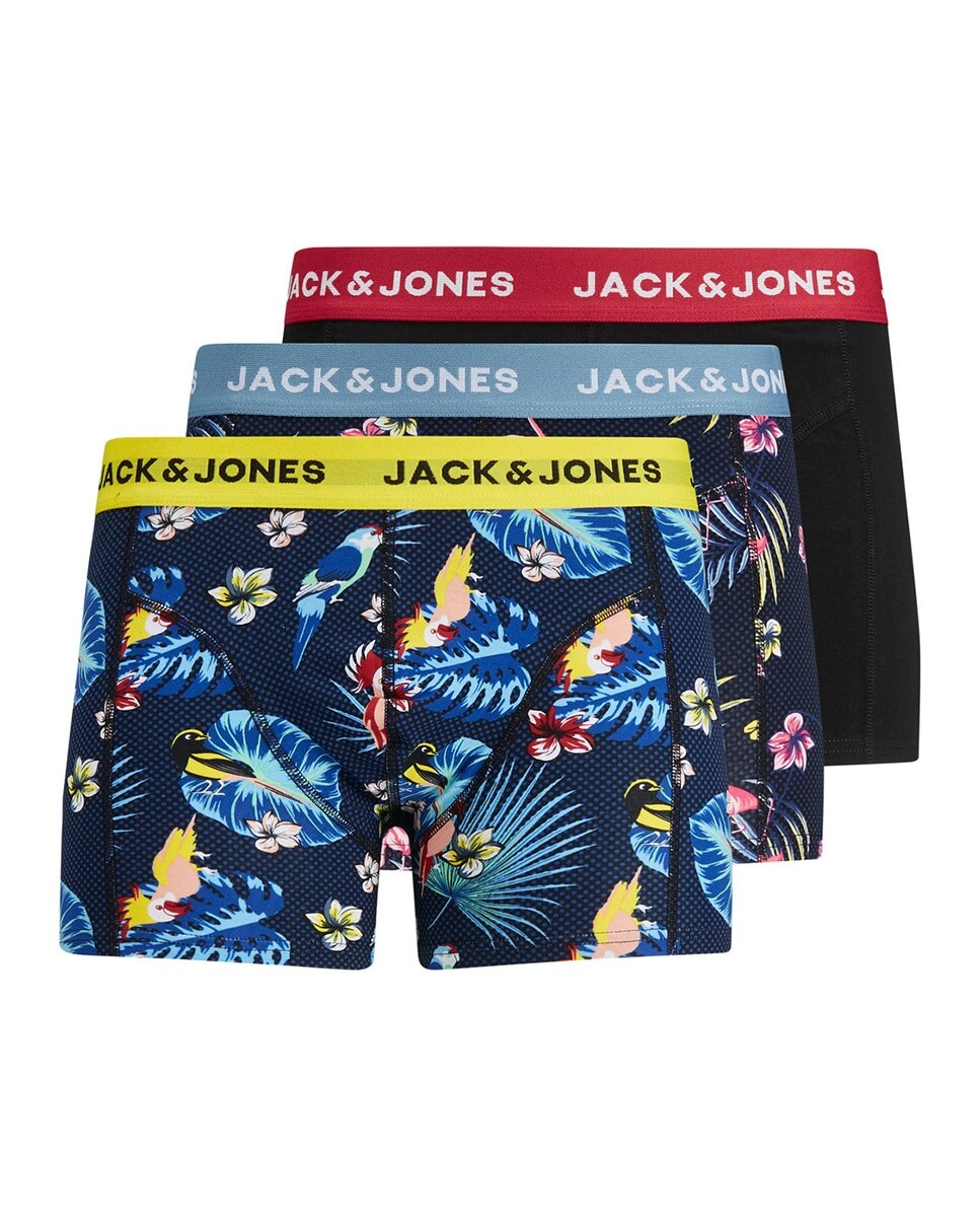 

Набор из 3 мужских боксеров с цветочным принтом Jack & Jones, синий