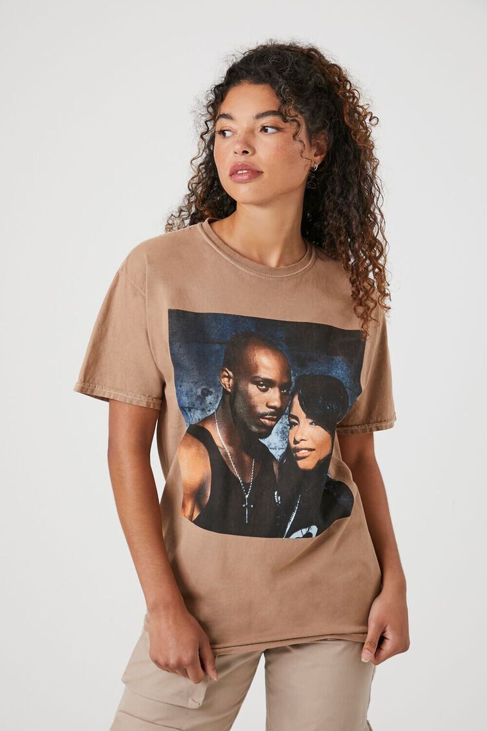 

Футболка с рисунком DMX & Aaliyah Forever 21, коричневый