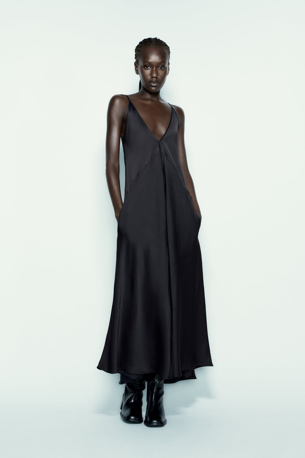

Платье-комбинация ZARA, серый
