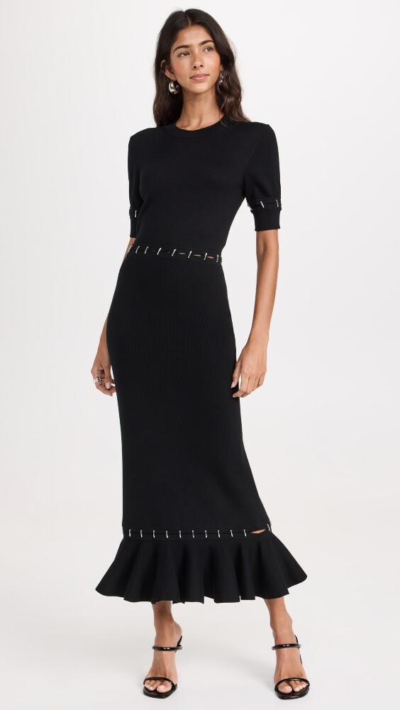 

Платье Paco Rabanne Long with Metallic Details, черный