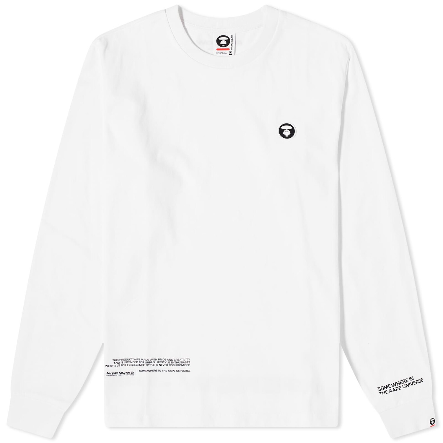 

Футболка Aape Now Silicon Badge Long Sleeve, белый