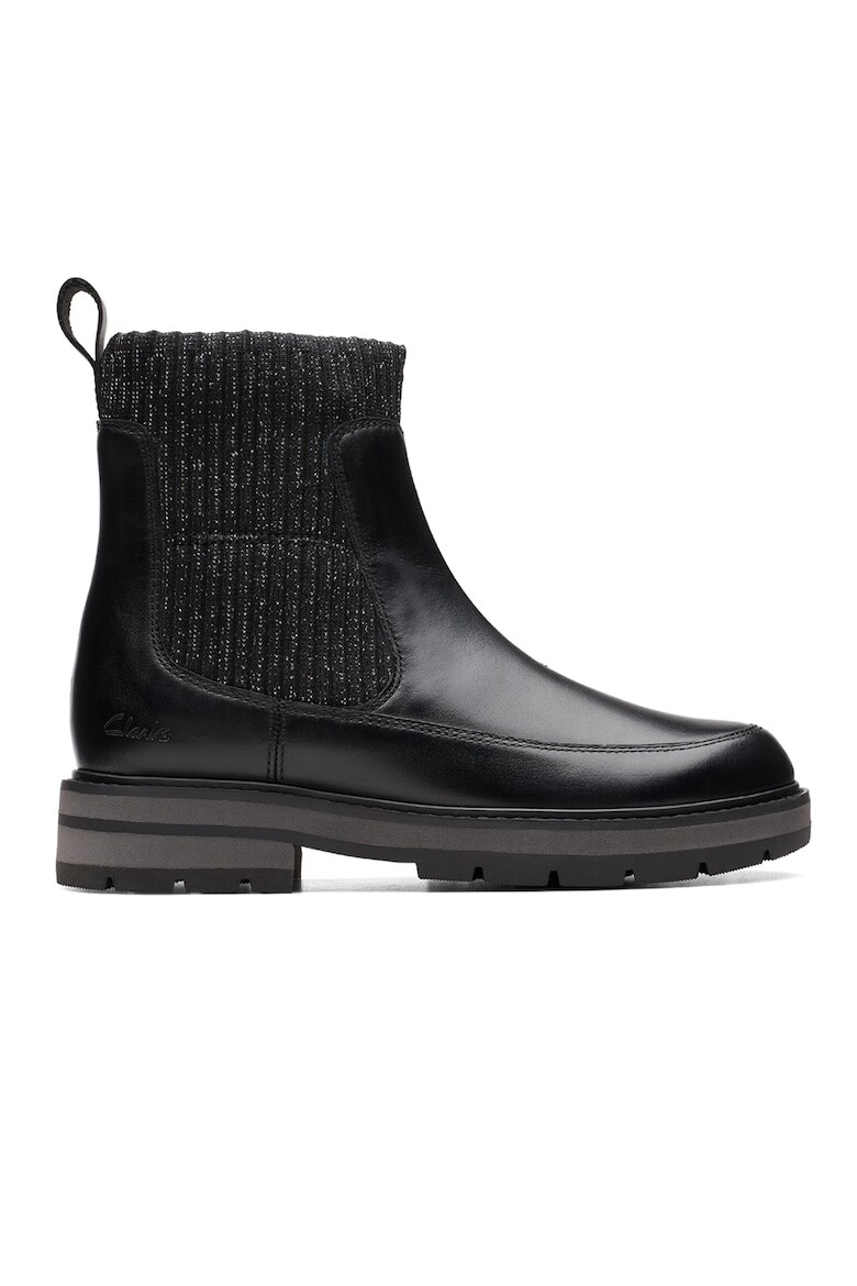 

Кожаные сапоги Прага с текстилем Clarks, черный