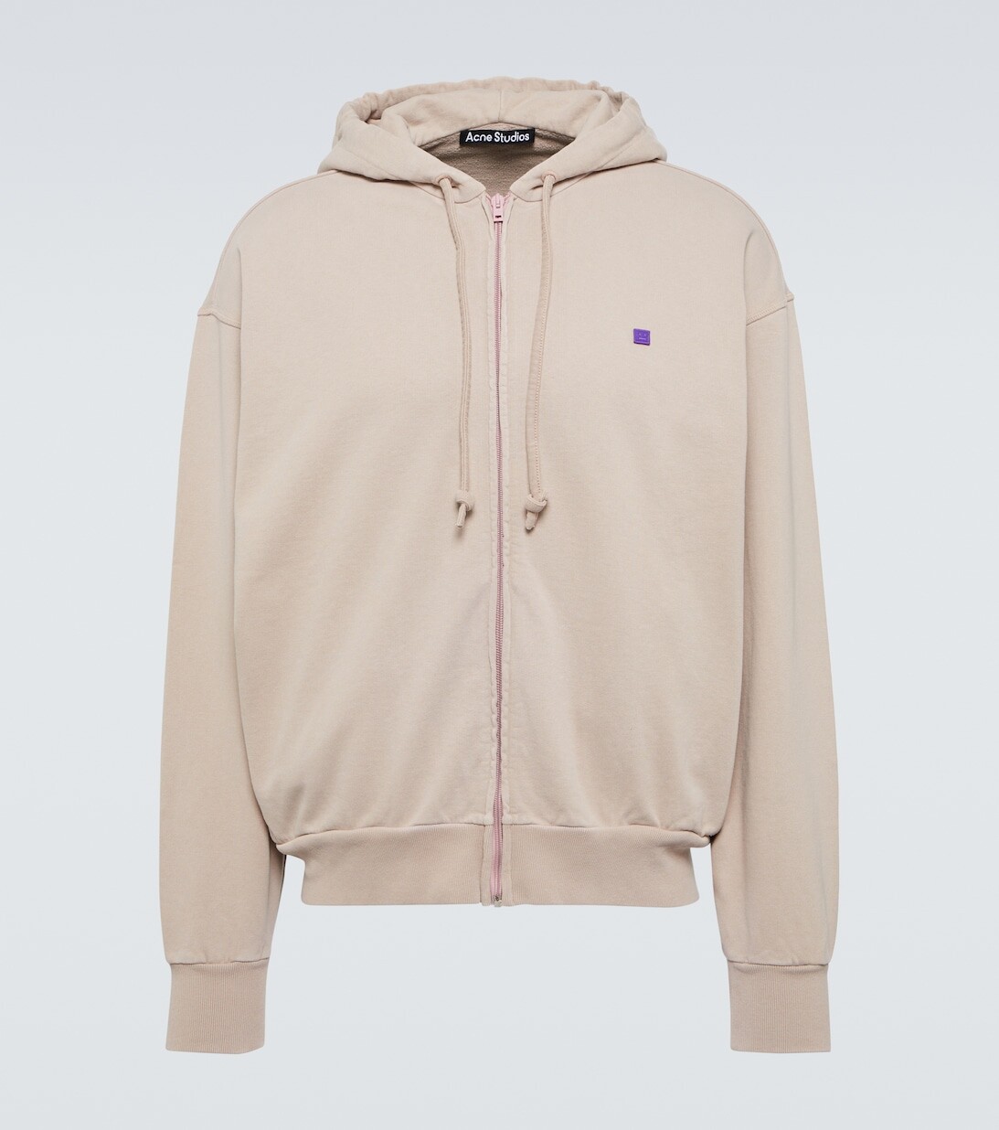 

Худи с капюшоном из хлопкового флиса Acne Studios, нейтральный