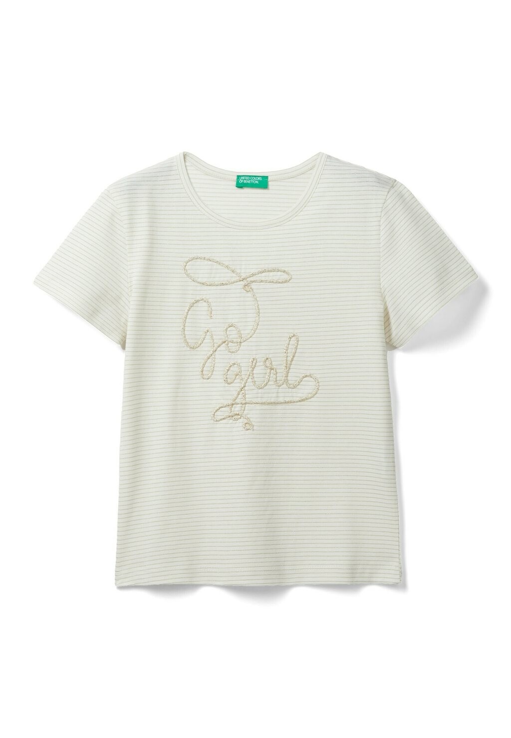 

Футболка с принтом CORD EMBROIDERY United Colors of Benetton, цвет white