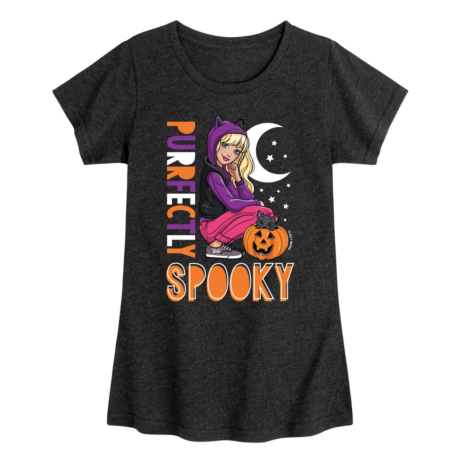 

Футболка с рисунком Барби «Purrfectly Spooky» для девочек 7–16 лет Barbie