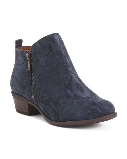 

Замшевые ботильоны с молнией по бокам Lucky Brand, цвет Dark Denim