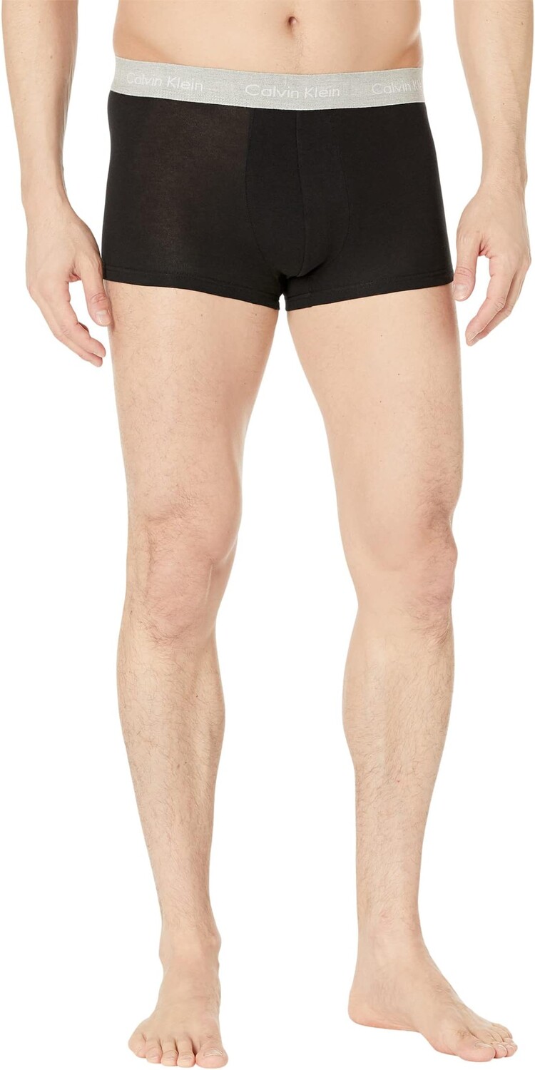 

Хлопковые трусы-стрейч с низкой посадкой, 3 шт. Calvin Klein Underwear, цвет Black/Grey Heather/Silver Birch/Raspberry Blush