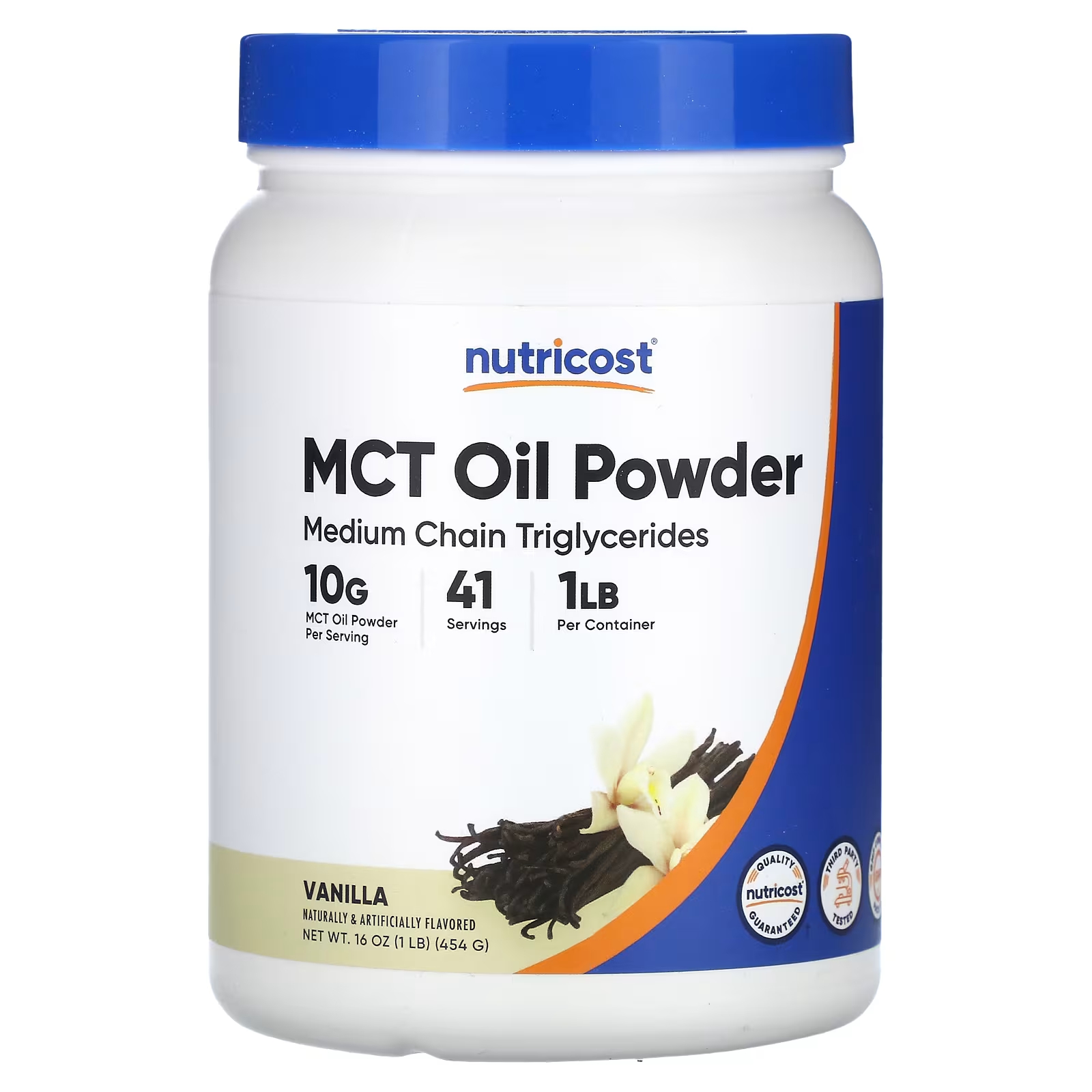 Порошок из масла Nutricost MCT Oil Powder со вкусом ванили, 454 г hvmn mct oil powder фундук 310 г 10 9 унции