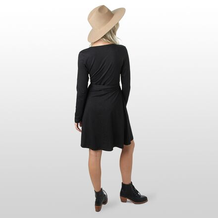 Платье с запахом Cue женское Toad&Co, черный платье панинтер для офиса 46 размер