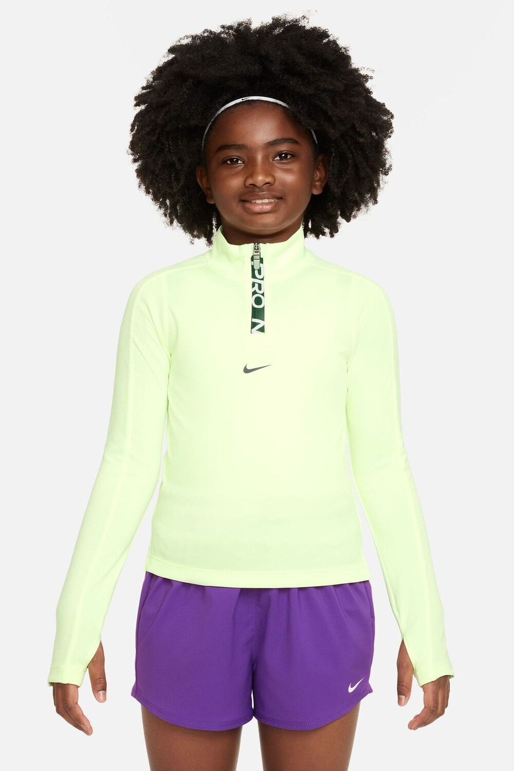 

Толстовка Pro dri fit на молнии 1/2 Nike, зеленый