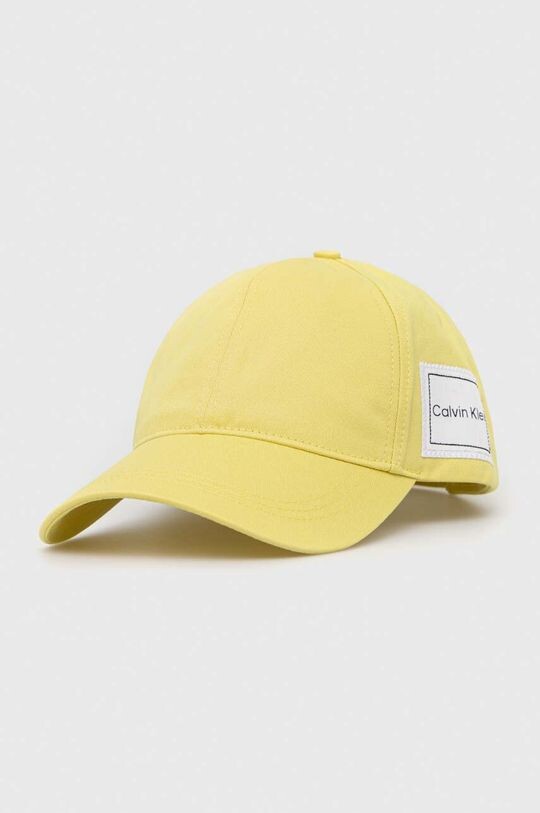 

Хлопковая бейсболка Calvin Klein, желтый