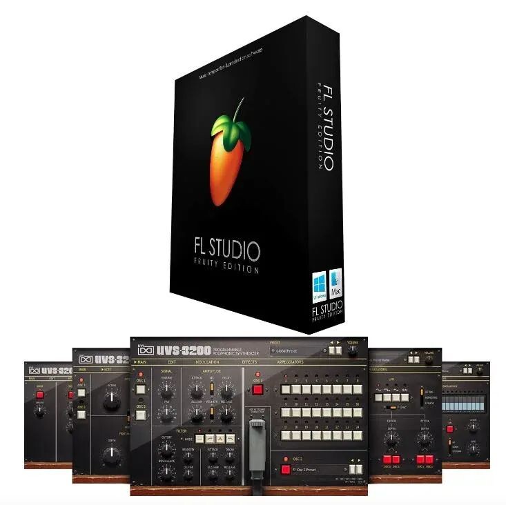 

Пакет программного обеспечения Image Line FL Studio Fruity Edition и UVI UVS-3200 Vintage Analog Polysynth