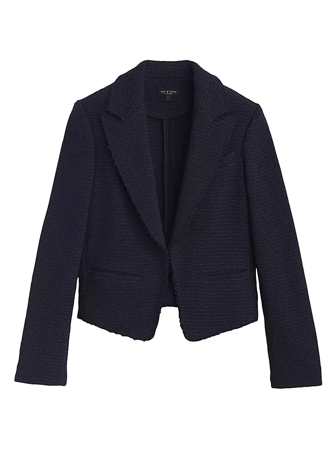 

Твидовый однобортный пиджак Elle Rag & Bone, темно-синий