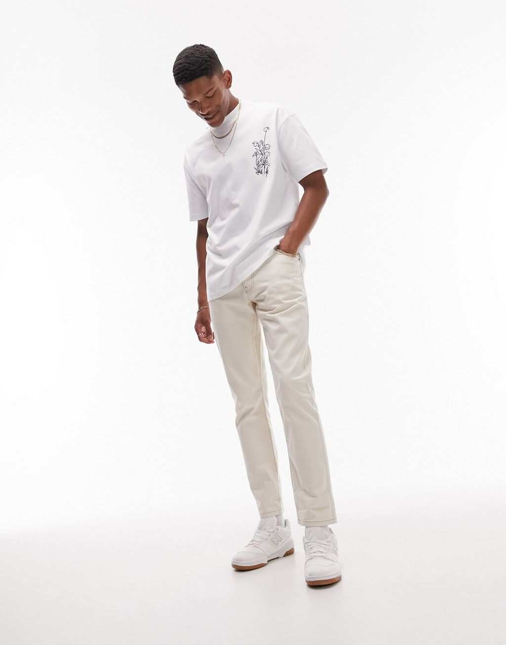 

Узкие джинсы Topman цвета экрю