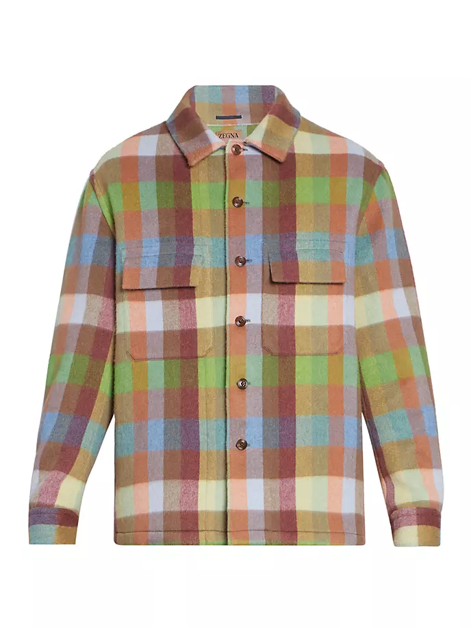 

Кашемировая рубашка в клетку ZEGNA x The Elder Statesman Zegna X The Elder Statesman, мультиколор