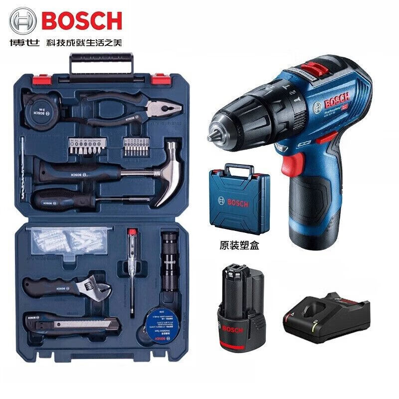 Дрель аккумуляторная Bosch GSB12V-30 + набор инструментов, аккумулятор, зарядное устройство