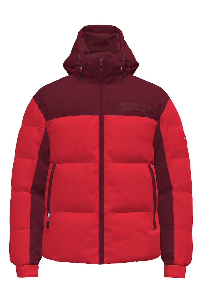 Зимняя стеганая куртка с капюшоном Tommy Hilfiger, красный