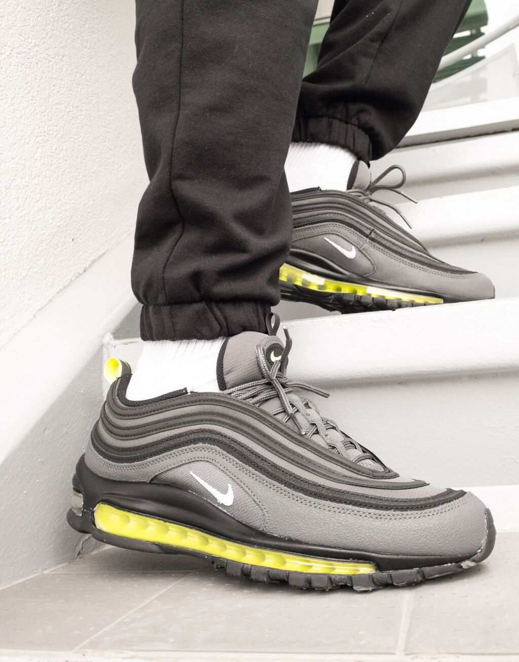 

Кроссовки Nike Air Max 97 серо-стального и зеленого цвета, Зеленый