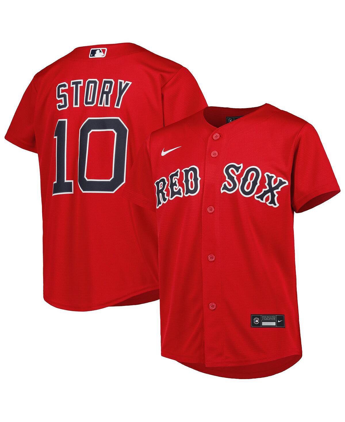 Джерси для больших мальчиков и девочек Trevor Story Red Boston Red Sox, альтернативная реплика игрока Nike