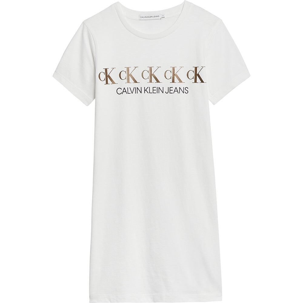 

Короткое платье Calvin Klein Repeat Foil, белый
