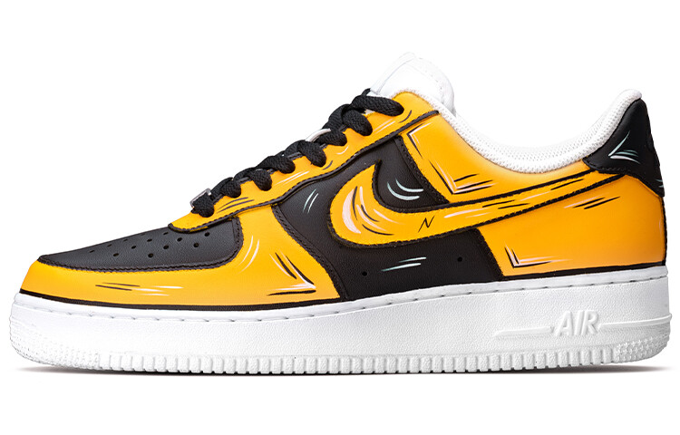 

Кроссовки для скейтбординга Air Force 1 мужские низкие черные/желтые Nike
