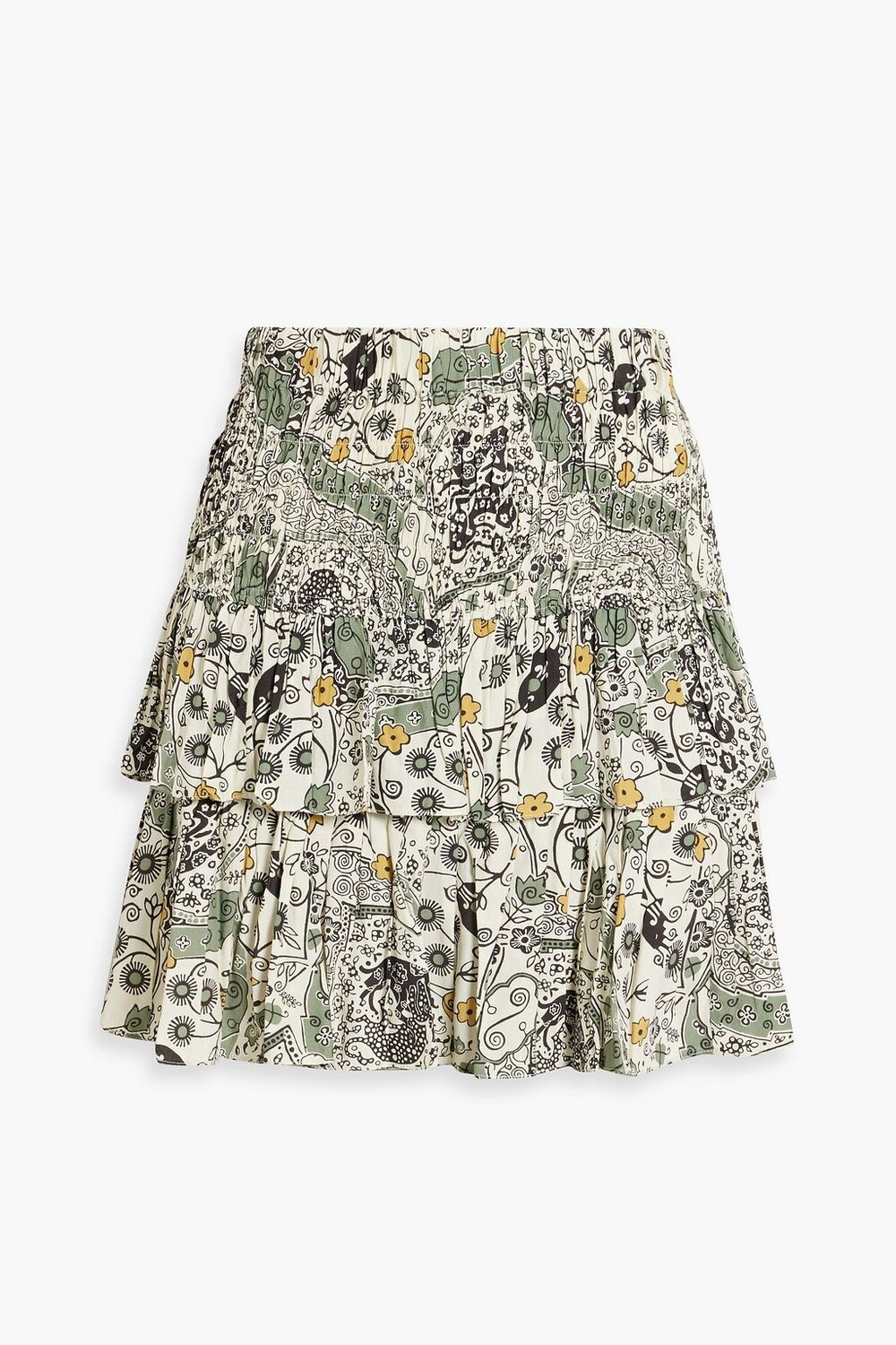 

Ярусная мини-юбка Cordelia из вуали с принтом ISABEL MARANT ÉTOILE, зеленый
