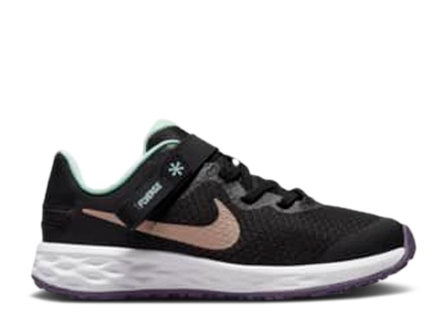 

Кроссовки Nike Revolution 6 FlyEase PS, цвет Black Mint Foam