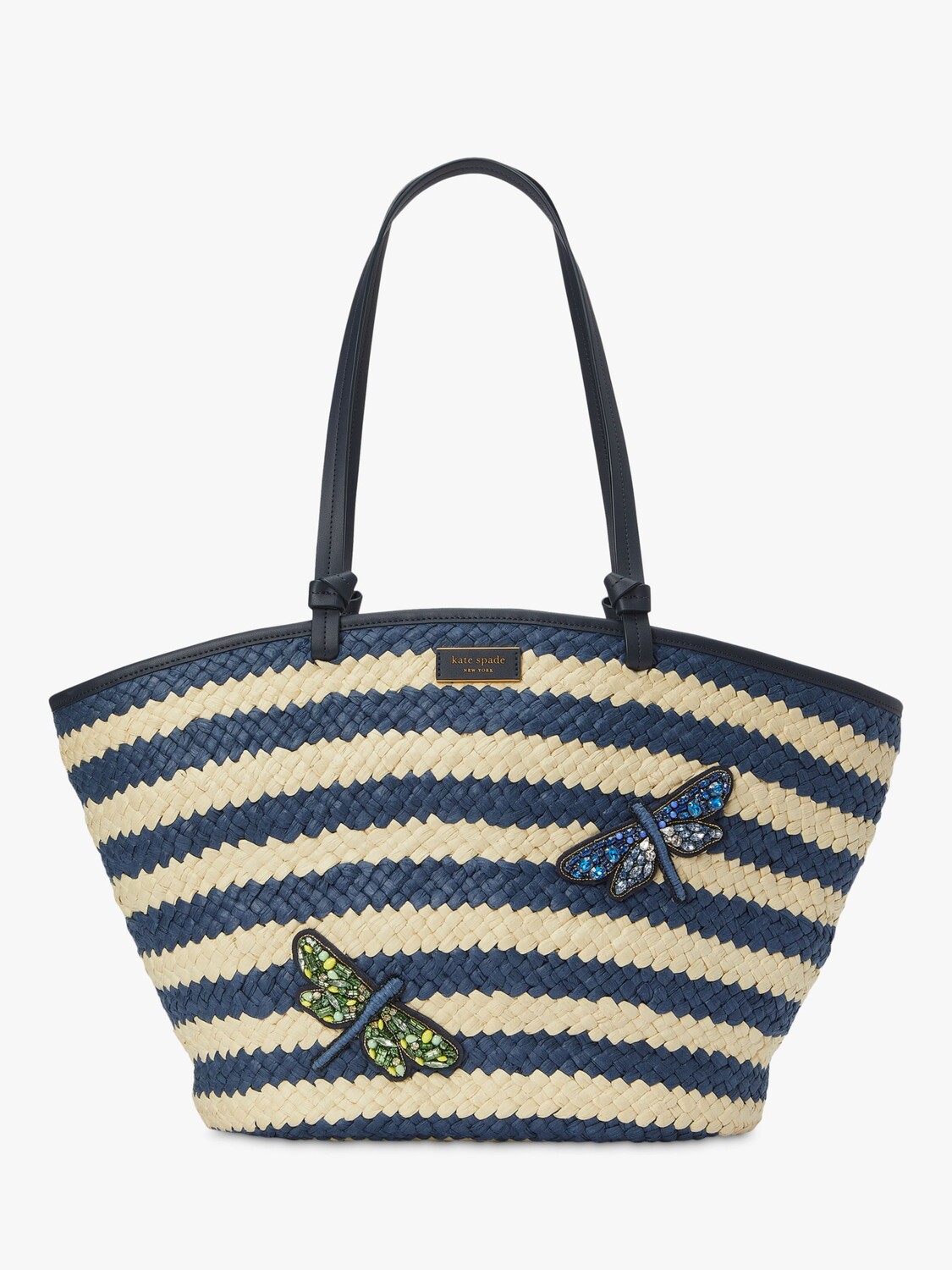 

Большая соломенная большая сумка-тоут в полоску Kate Spade New York Shore Thing