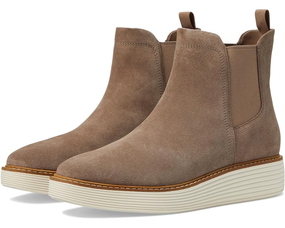 

Ботинки Cole Haan Originalgrand Platform Chelsea Waterproof, цвет Irish Coffee Suede/Ivory Waterproof