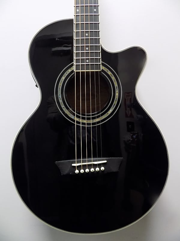 

Акустическая гитара Washburn Festival EA10B-A Petite Jumbo Acoustic Electric Guitar - Black