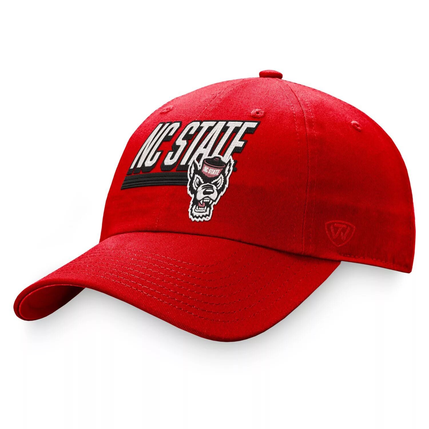 

Мужская регулируемая шляпа Top of the World красная NC State Wolfpack Slice