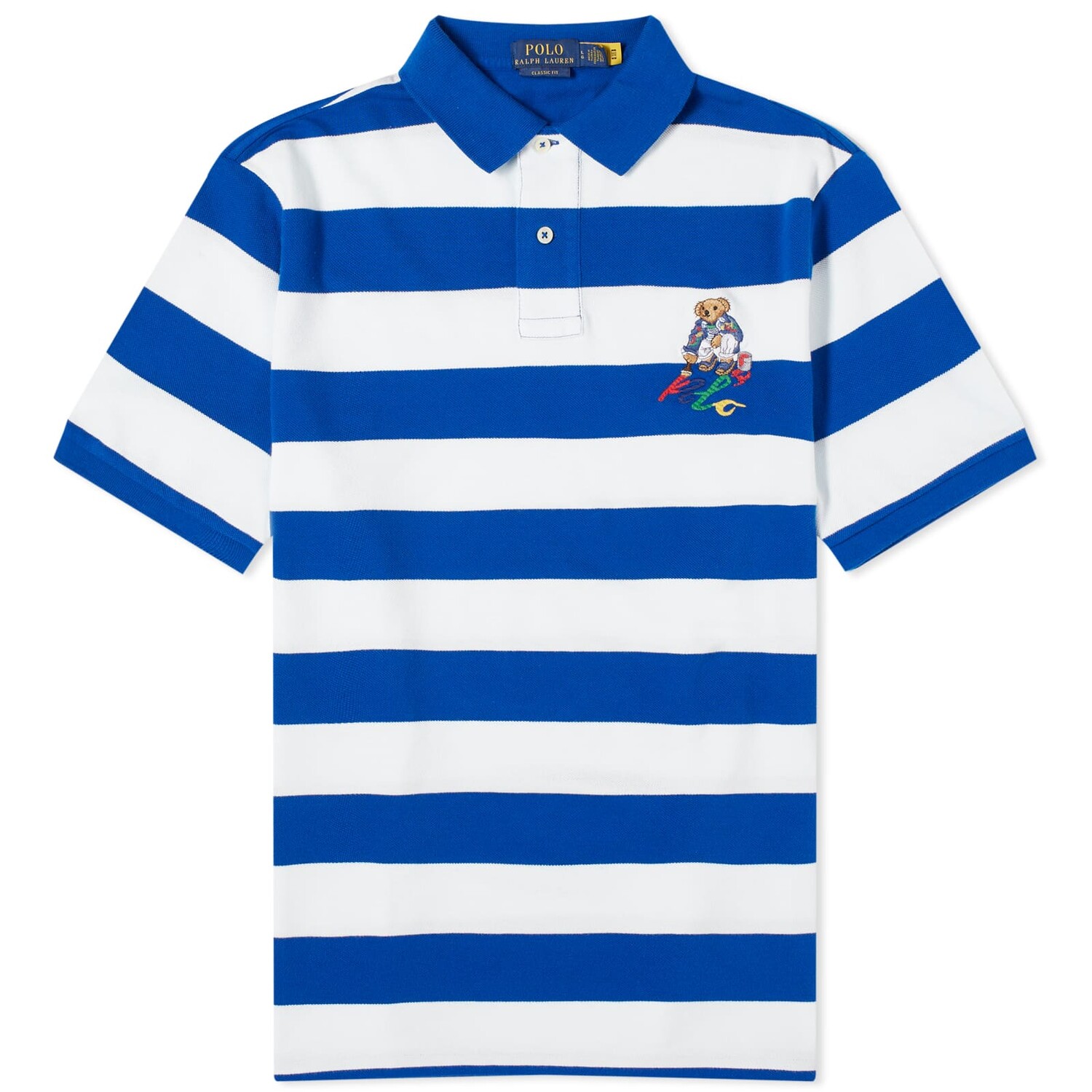 

Рубашка Polo Ralph Lauren Painting Bear Block Stripe Polo, цвет Sapphire Stripe