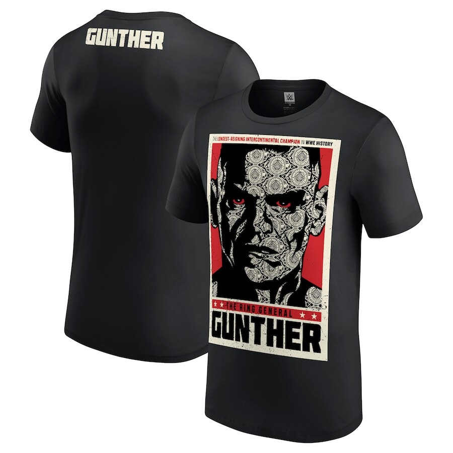

Футболка с коротким рукавом WWE Authentic Gunther, черный
