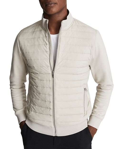 

Стеганая куртка Flintoff интерлок REISS, цвет Ivory/Cream