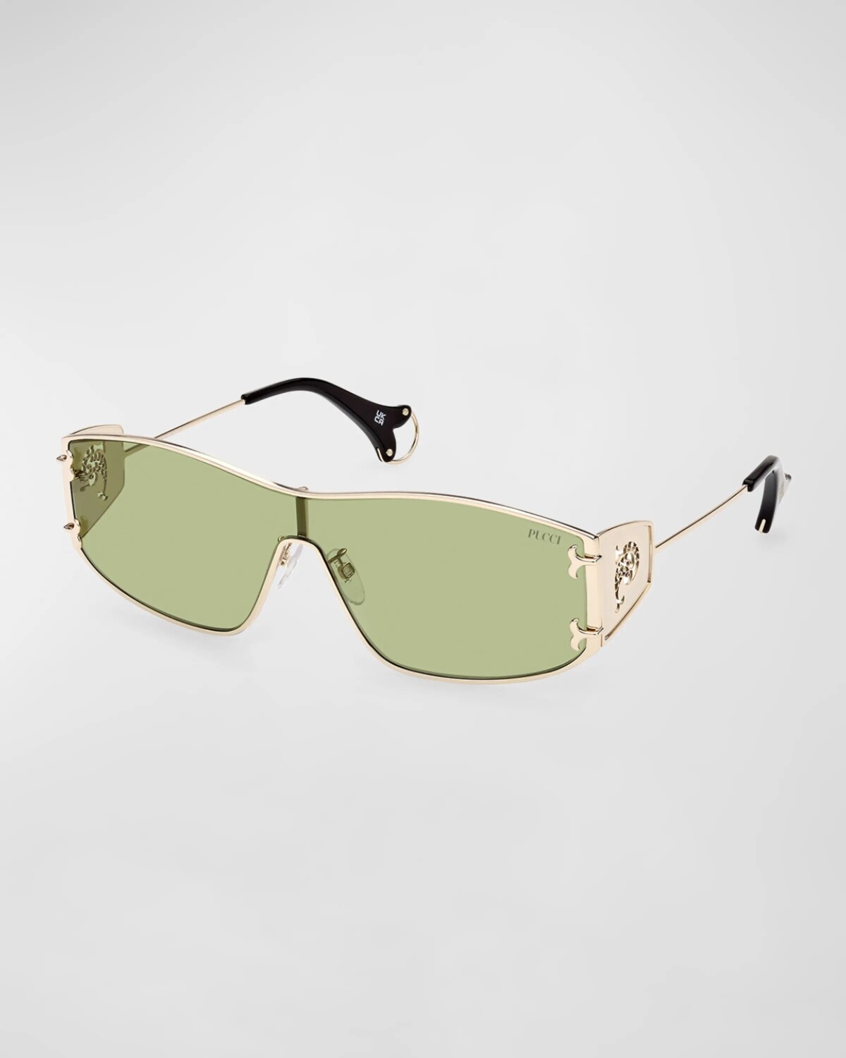 

Солнцезащитные очки из металла и ацетата Emilio Pucci, цвет Shiny Pale Gold Green Lenses