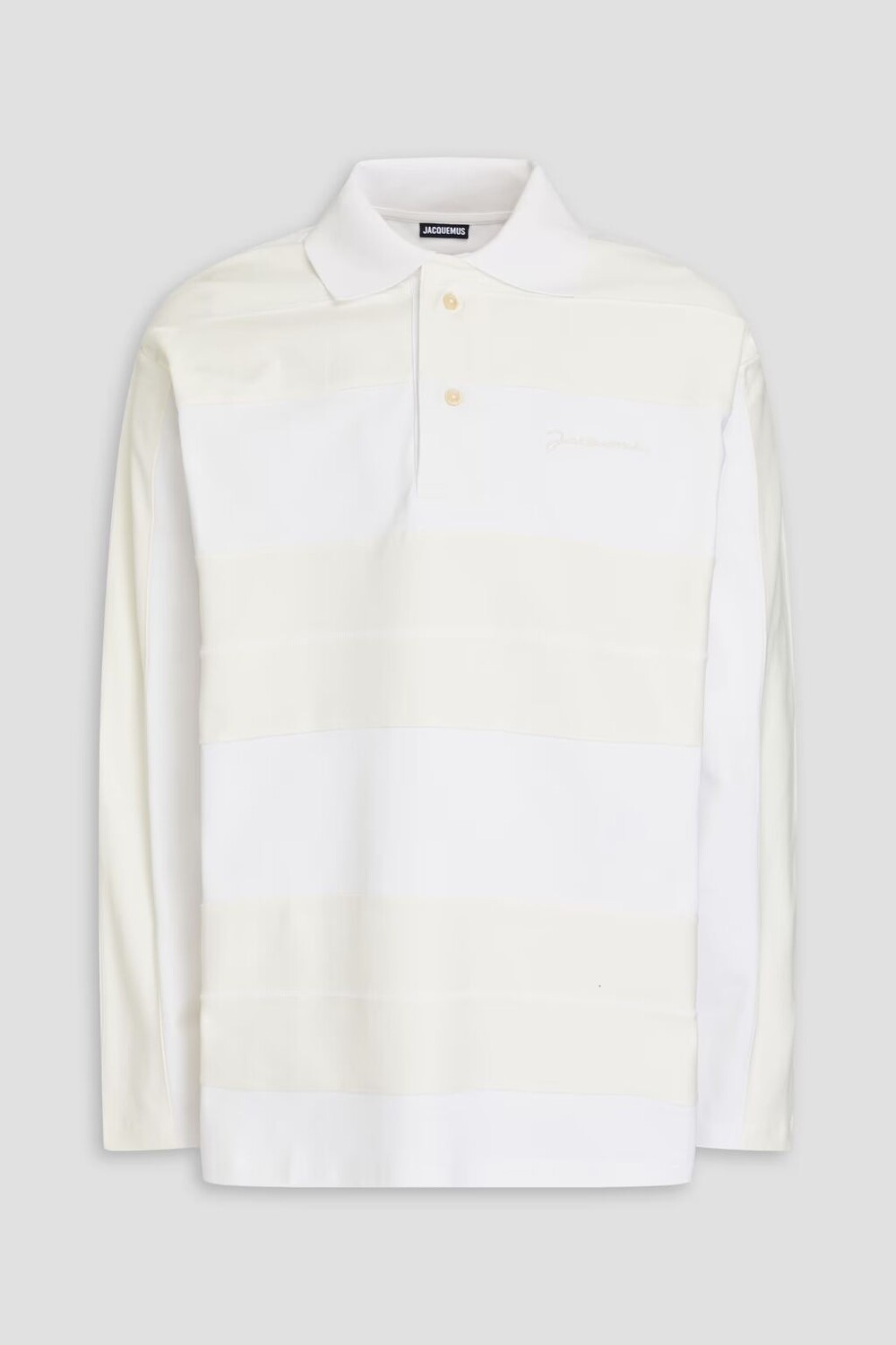 

Рубашка-поло Raye из хлопкового джерси в полоску Jacquemus, цвет Off-white