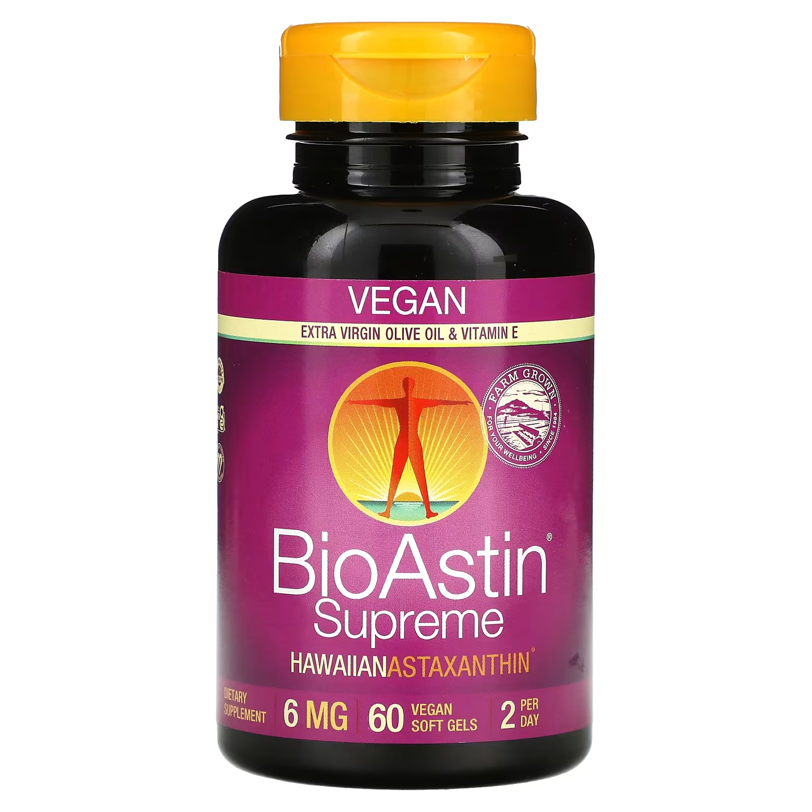 Астаксантин Nutrex Hawaii BioAstin Supreme 6 мг, 60 капсул bioastin гавайский астаксантин 4 мг 60 желатиновых капсул