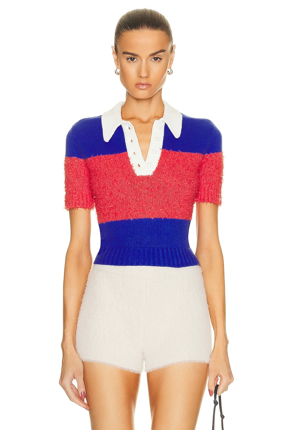 

Топ Staud Spencer, цвет Hibiscus & Atlantic Rugby Stripe