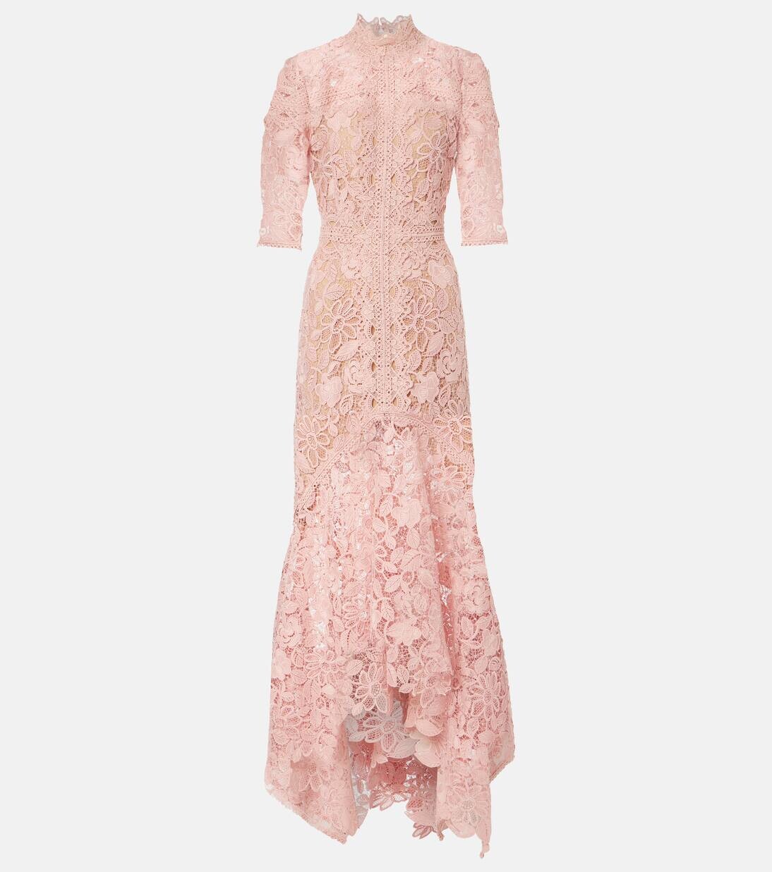 

Платье из цветочного кружева Costarellos, цвет vintage rose