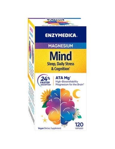 

Enzymedica, Magnesium Mind Sleep, Daily Stress & Cognition, пищевая добавка, 120 капсул