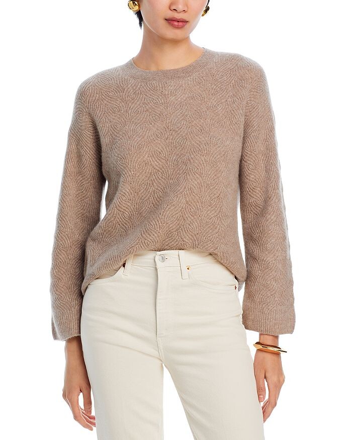 

Кашемировый свитер с заниженными плечами C by Bloomingdaleный C by Bloomingdale's Cashmere, коричневый/бежевый