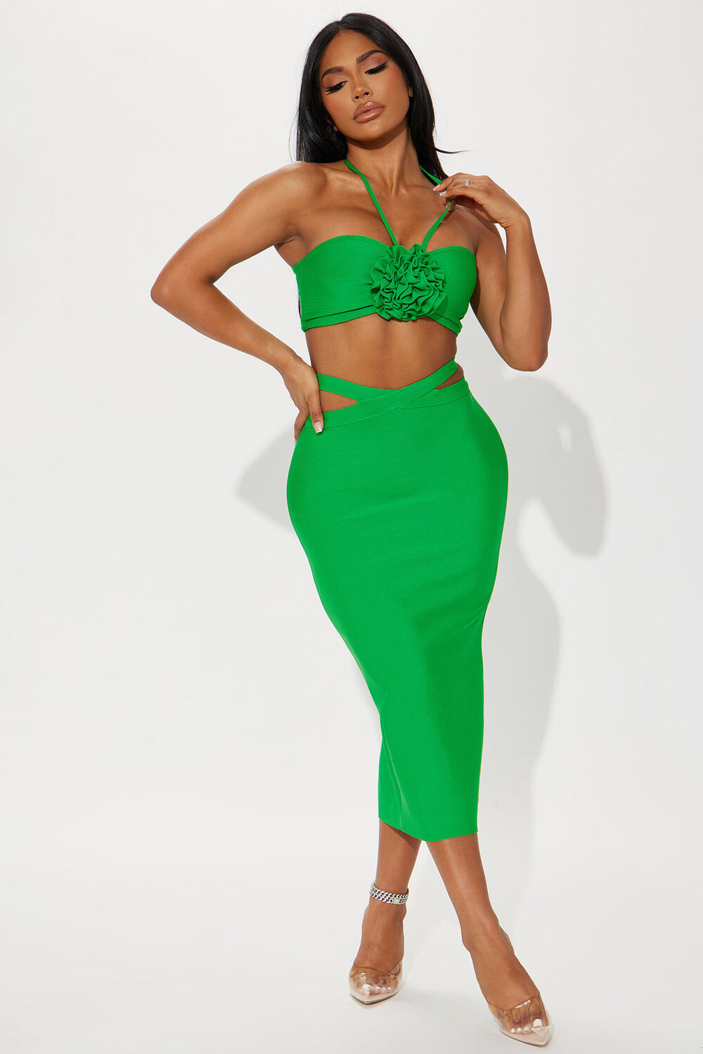 

Юбка Fashion Nova SS505122FN, зеленый
