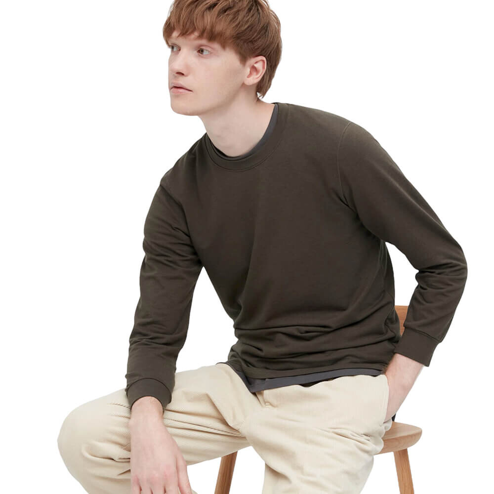 

Лонгслив Uniqlo Heattech Extra Warm Cotton Heather, темно-коричневый