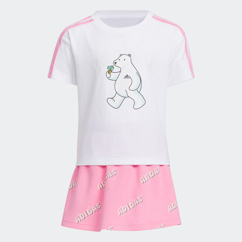 

Спортивный костюм Adidas Kids, белый/розовый