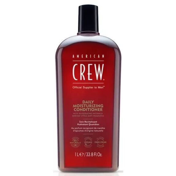 

American Crew Daily Moisturizing веганский увлажняющий кондиционер для сухих волос для мужчин, 1000 мл