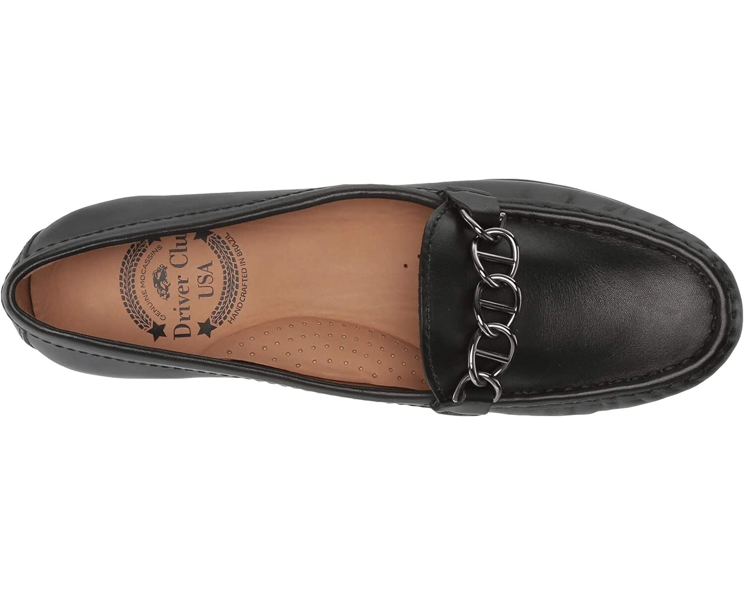 

Лоферы Women's Leather Chain Detail Driving Loafer Driver Club USA, черный