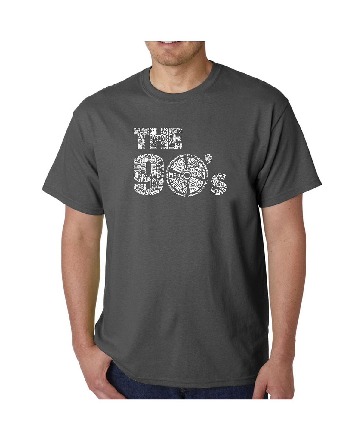 Мужская футболка word art - 90-е LA Pop Art, серый мужская футболка девушка 90 е m красный