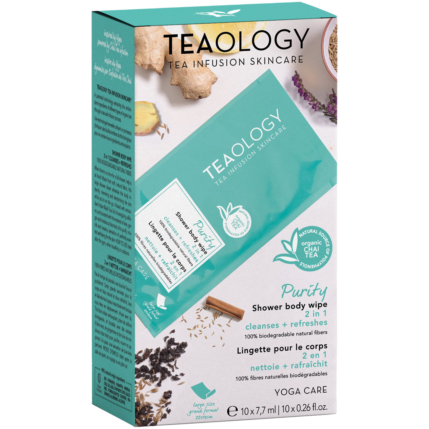 Teaology Yoga салфетки для очищения лица, 1 упаковка - фото